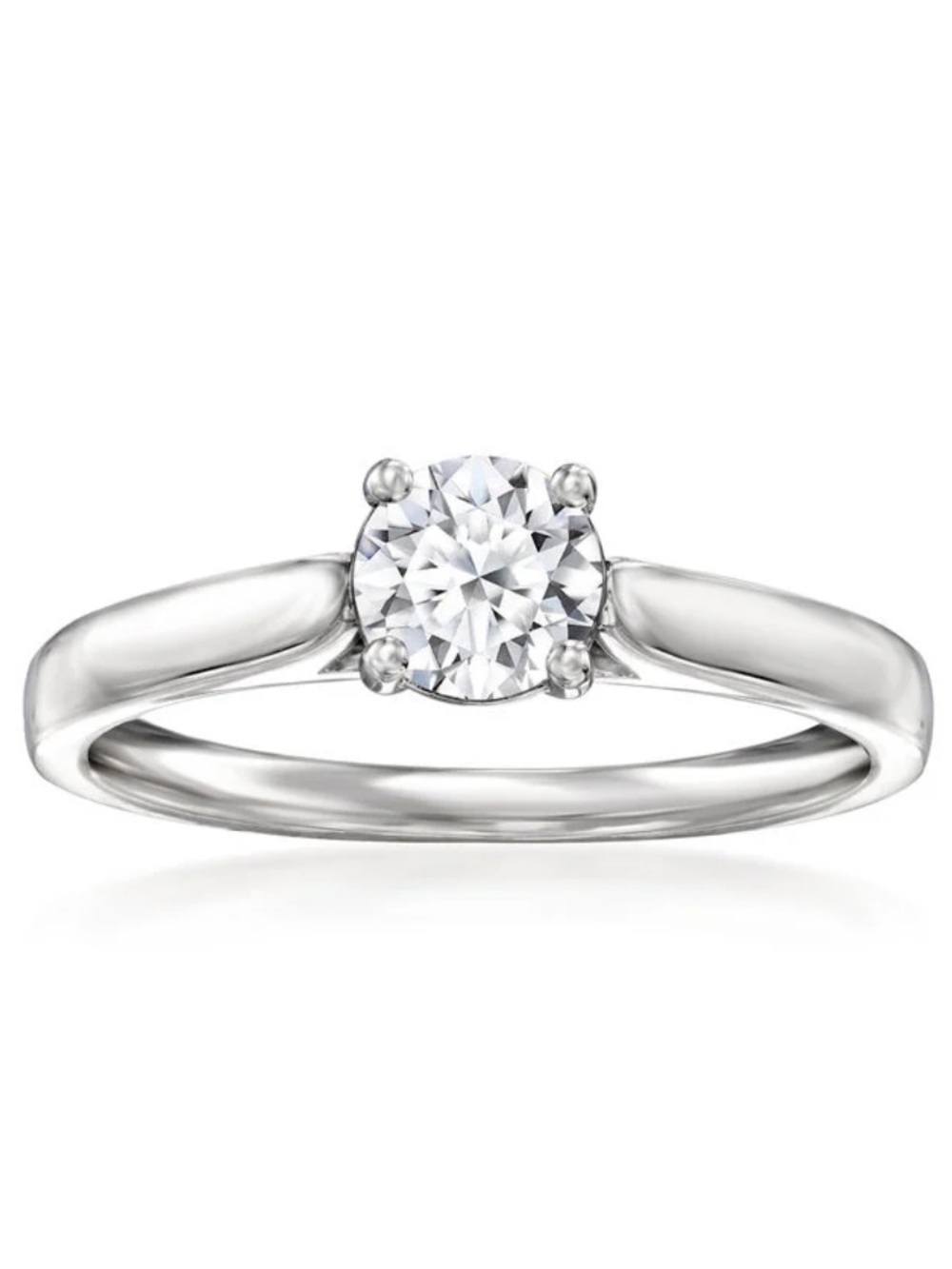 Ross Simon’s .50 Carat Lab-Grown Diamond Solitaire Ring in Sterling Silver